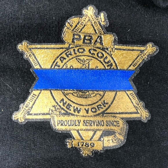 Gildan Men Hoodie Sweatshirt Size 2XL Black Ontario County PBA New York Pullover - Picture 5 of 7